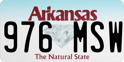 AR license plate 976MSW