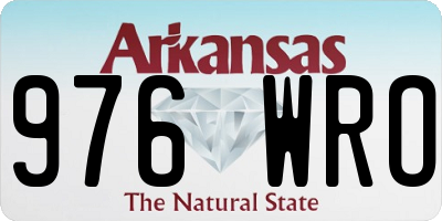 AR license plate 976WRO