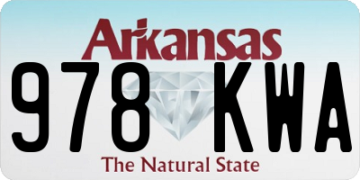 AR license plate 978KWA