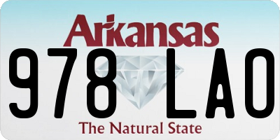 AR license plate 978LAO
