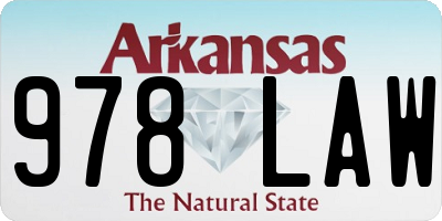 AR license plate 978LAW