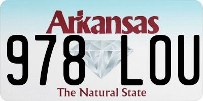 AR license plate 978LOU
