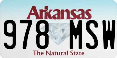 AR license plate 978MSW