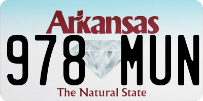 AR license plate 978MUN