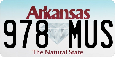 AR license plate 978MUS