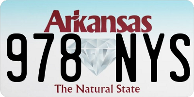 AR license plate 978NYS