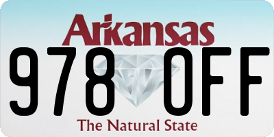 AR license plate 978OFF