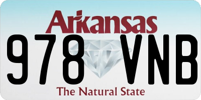AR license plate 978VNB