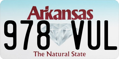 AR license plate 978VUL