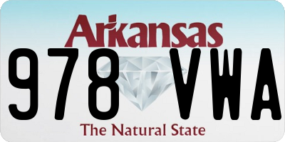 AR license plate 978VWA