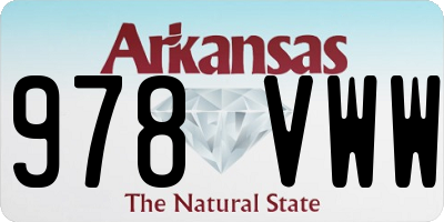 AR license plate 978VWW