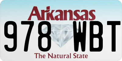 AR license plate 978WBT