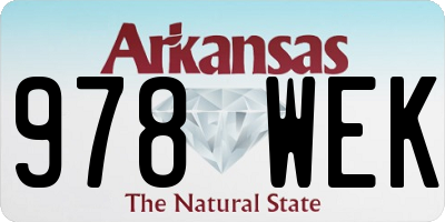 AR license plate 978WEK