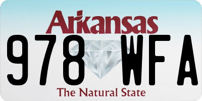 AR license plate 978WFA