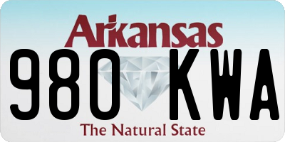 AR license plate 980KWA