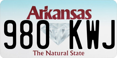 AR license plate 980KWJ