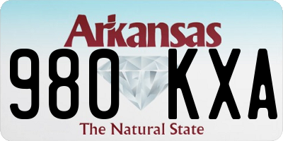AR license plate 980KXA