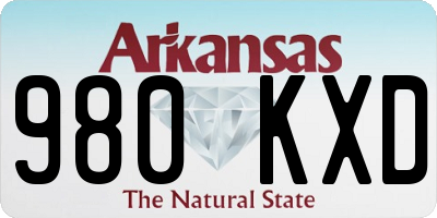 AR license plate 980KXD