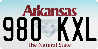 AR license plate 980KXL