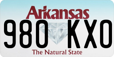 AR license plate 980KXO