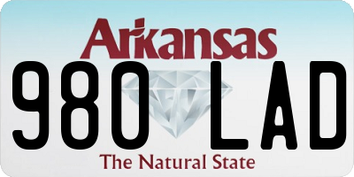 AR license plate 980LAD