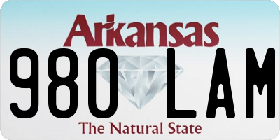 AR license plate 980LAM