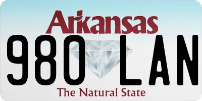 AR license plate 980LAN