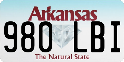 AR license plate 980LBI