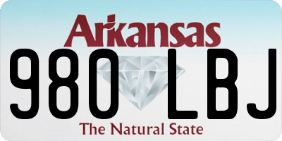 AR license plate 980LBJ