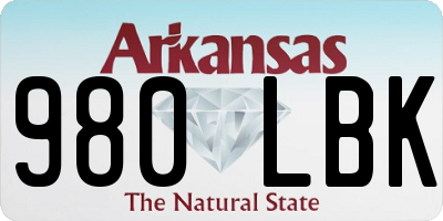 AR license plate 980LBK