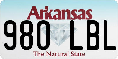 AR license plate 980LBL