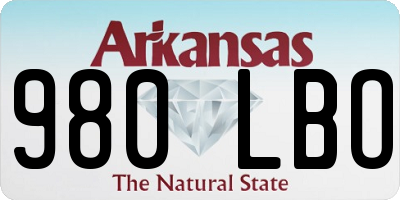 AR license plate 980LBO