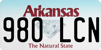 AR license plate 980LCN