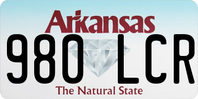 AR license plate 980LCR
