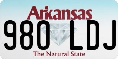 AR license plate 980LDJ
