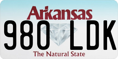 AR license plate 980LDK