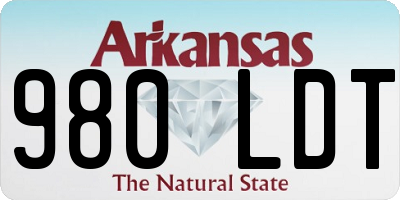 AR license plate 980LDT