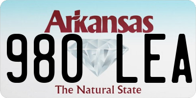 AR license plate 980LEA