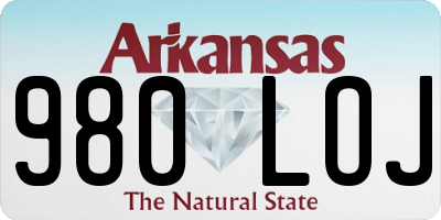 AR license plate 980LOJ