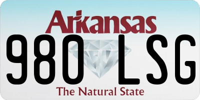 AR license plate 980LSG