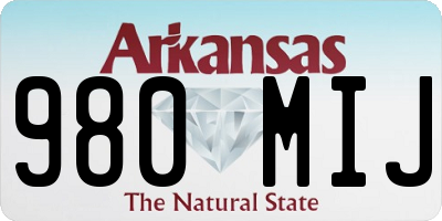 AR license plate 980MIJ