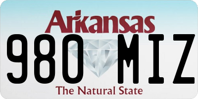 AR license plate 980MIZ