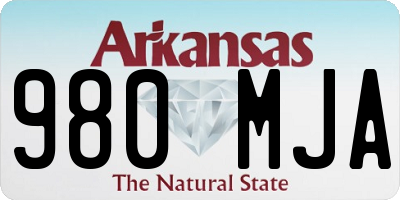 AR license plate 980MJA