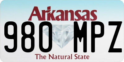 AR license plate 980MPZ