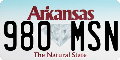 AR license plate 980MSN