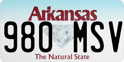 AR license plate 980MSV