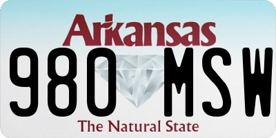 AR license plate 980MSW