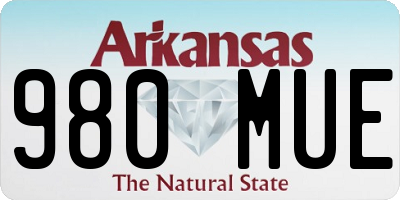 AR license plate 980MUE