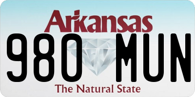 AR license plate 980MUN