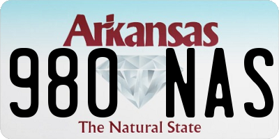 AR license plate 980NAS